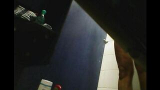 A girl has sex in the shower and there is a hidden camera