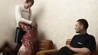 A drunken mother has sex with her son and his friend