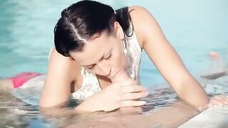 Super cute Russian girl fucked in the swimming pool