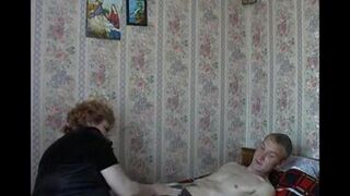 The old mother has sex with her son on a hidden camera
