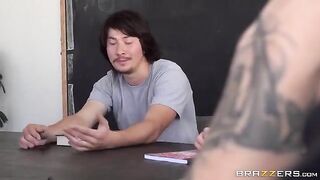 The girl was tied up and had to be fucked by the guy