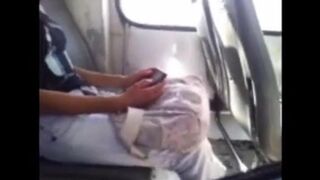 The guy pulled out his dick and started jerking in front of a girl