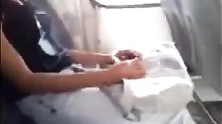 The guy pulled out his dick and started jerking in front of a girl