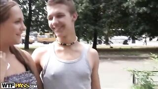 The guy licked the pussies of two girls in a steamy scene