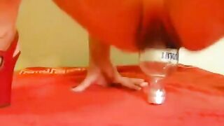 Fisting with a bottle and big dildo, ultimate pleasure