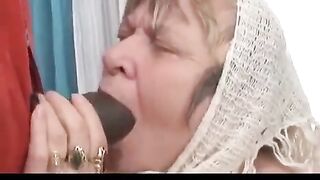 A negro man with a big dick fucks his grandmother