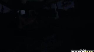 Big-breasted brunette pornstar picked up a guy in the car