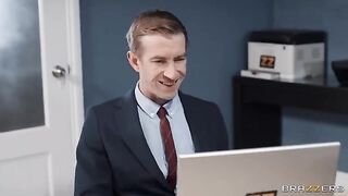 The office secretary gets fucked by her boss in pantyhose