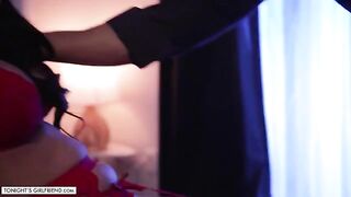 Jamie Michelle, a busty porn star, fucks a fan while his wife is out of town