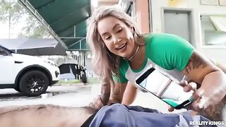 A girl got a squirt from her wet panties and had sex