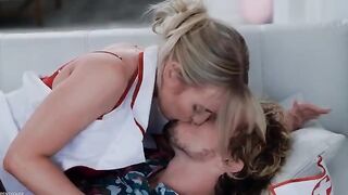 Nurses crossed legs and reached squirting orgasm in pantyhose