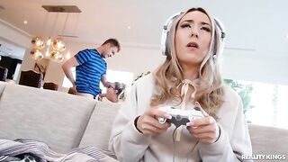 The guy cheated on his girlfriend with a hot nerd in glasses