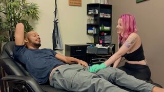 Tattooed beauty enjoys intense interracial action, showcasing her incredible physique