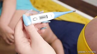 A big natural chick is tied to the bed and wants to be fucked