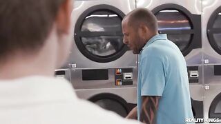 Doing the laundry is not as interesting as neighboring with a girl