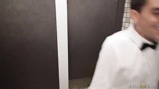 The waiter got a fat ass instead of coffee in the toiler box