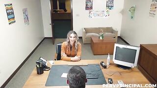 The man fucked a woman on the table in his stomach in the office