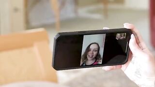 A girl with long hair has sex with her girlfriend on the bed