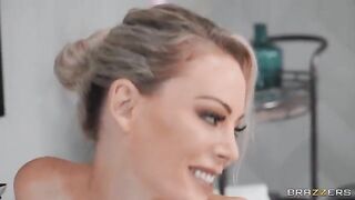 A sexy MILF is having fun in the bath and gets fucked