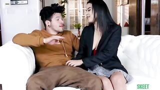 The girl next door has a huge dick riding lessons