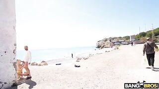 Crazy anal sex on the beach in front of people