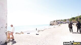 Crazy anal sex on the beach in front of people