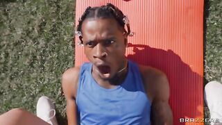 A guy fucked a girl with his cock in the downward doggystyle position