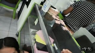 Public pickup with a dirty girl in the laundry room