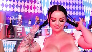 Girls in kilts are having a beer and pussy festival, it's very erotic