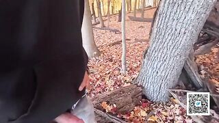 A couple has sex while taking a walk in the park