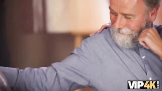 An old man fulfilled the desires of a young Czech girl in a steamy VIP4K scene
