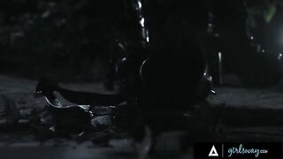 Thirsty Huntress Bangs Big-Titted Droids in a Post-Apocalyptic Scissoring Scene