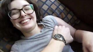 A man is staying home with his perfect brunette girlfriend