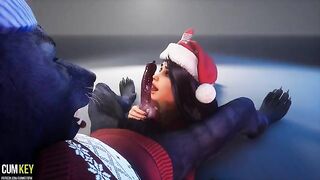 A chick with a gorgeous body gets fucked by a werewolf in 3D