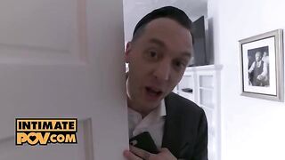 Crazy foursome on the wedding night with stunning bridesmaids