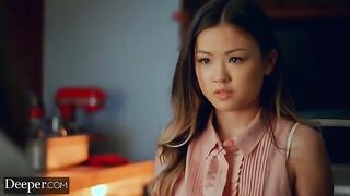 Two cute girls Lulu Chu and Gianna Dior have an intense threesome