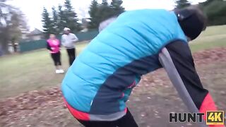 An adventurous chubby girl gets fucked for money in Hunt4K style