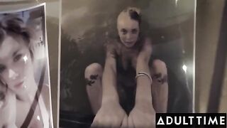 Gabbie Carter, the busty blonde, fucks with her husband and his wife