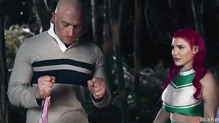The girl was fucked on the recreational area by a guy with passion
