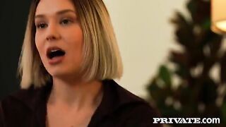 Appetizing girl has sex with two guys at once, she enjoys double pleasure