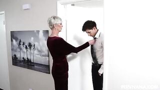 The bride got a new dress and her mother-in-law wanted to try it on