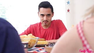 The secrets of family happiness are discussed at the table