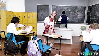 The girl passed the exam thanks to her great skills in certain intimate areas