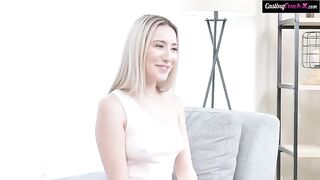 Cute girl has roughly sex on casting, her pussy was sore