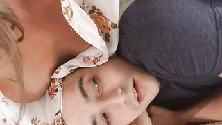 The guy gently interacts with her hole, the girl moans and shivers