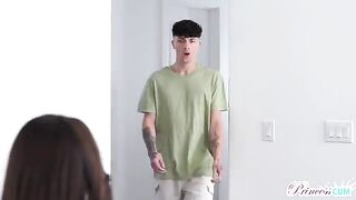 The girl deserves a strong orgasm, and the man is giving it to her