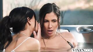 A wonderful threesome sex with girls from paradise