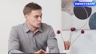 The hot secretary is getting fucked by her boss and colleagues