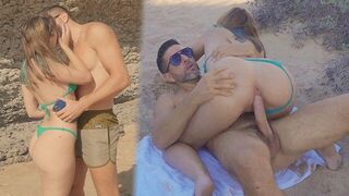 Pick-up guy fucked sexy girl in the beach after seducing her