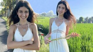 A sweet chick is doing harvest and gets fucked in the countryside